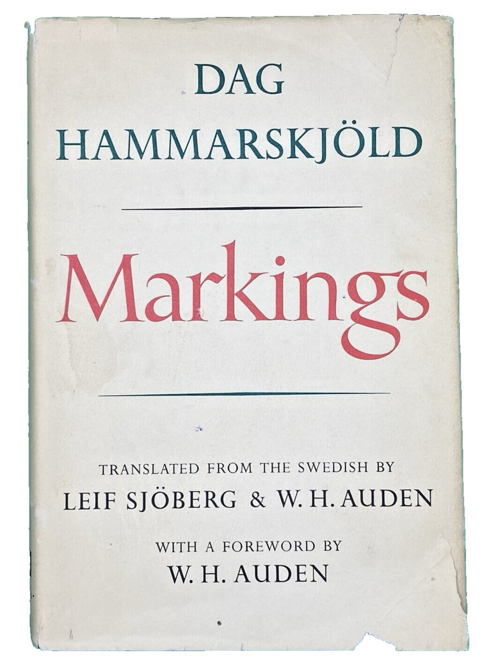 Markings – Dag Hammarskjöld 1965 1st Edition HC w/Dust Jacket Knopf